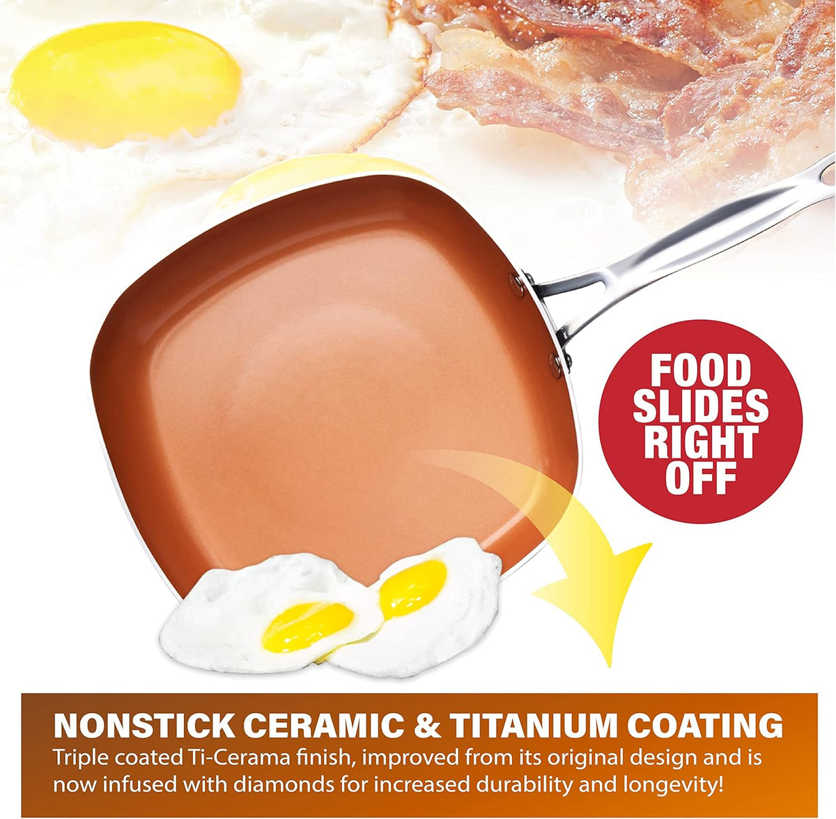 11" Square Non Stick Ceramic Frying Pan R4051