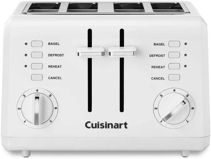 White 4-Slice Compact Plastic Toaster G517