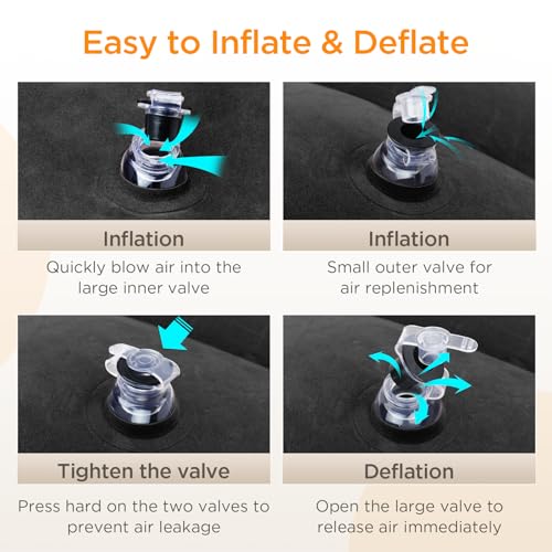 Inflatable Travel Foot Rest Pillow, Adjustable Height Leg Pillow B314