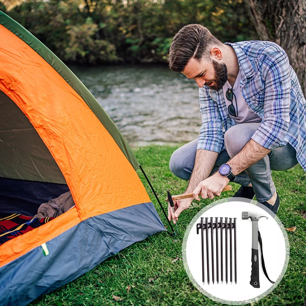 Steel Tent Stake Set with Hammer U95329