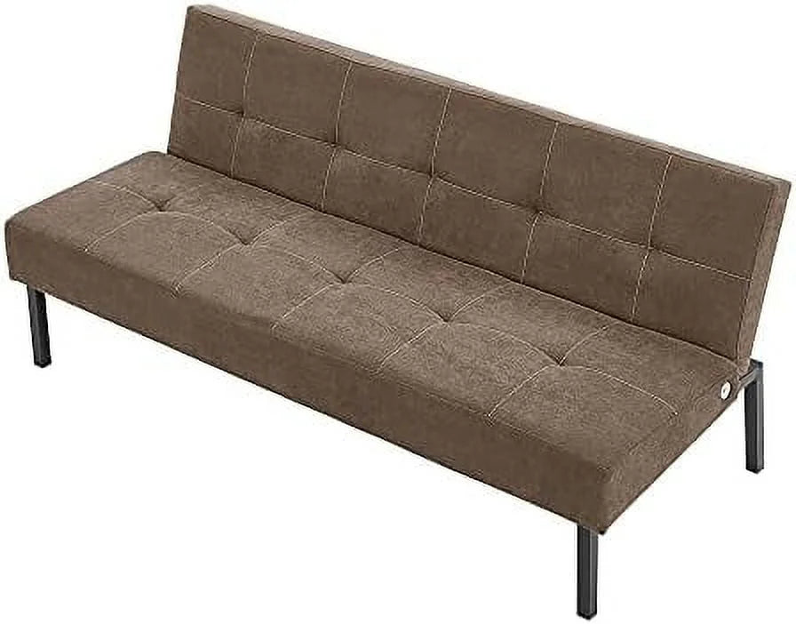 3 Seater Sofa Bed Click Clack Armless Fabric Couch Recliner (Grey) U685