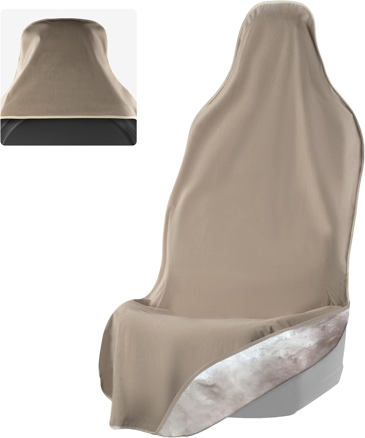 Tan Non-Slip Removable Car Seat Cover Pack of 2 F510