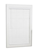 Cordless White Faux Wood Room Darkening Horizontal Blinds K721726