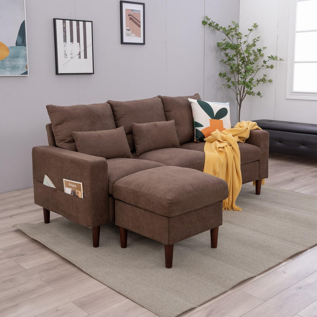 Convertible Sectional L-Shaped Fabric Sofa I437
