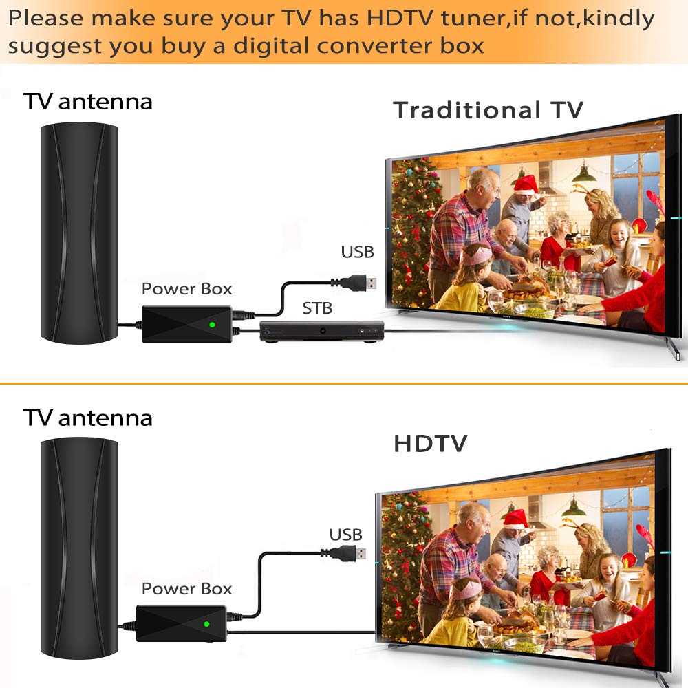Digital TV Antenna with 36FT Coaxial Cable U89224