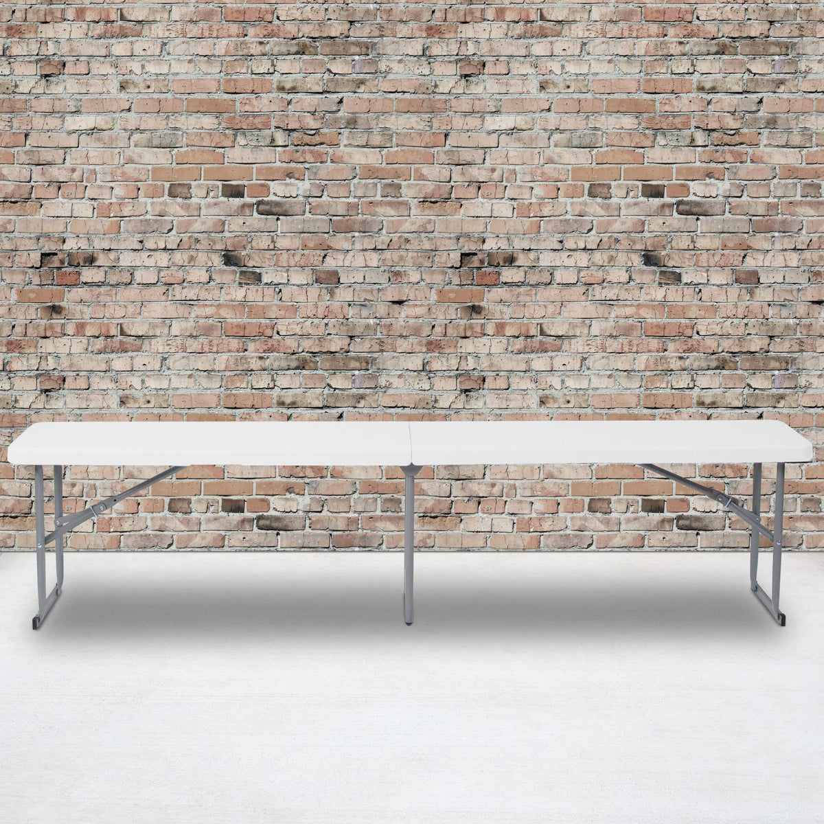 10.25 x 71 Inch Granite White Plastic Bench with Carrying Handle Q39863