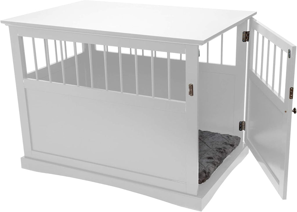 White Large End Table Dog Crate A281