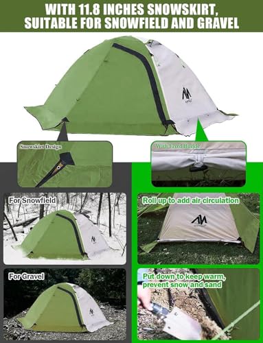 2 Person Ultralight Waterproof Double Layer Backpacking Tent H834189