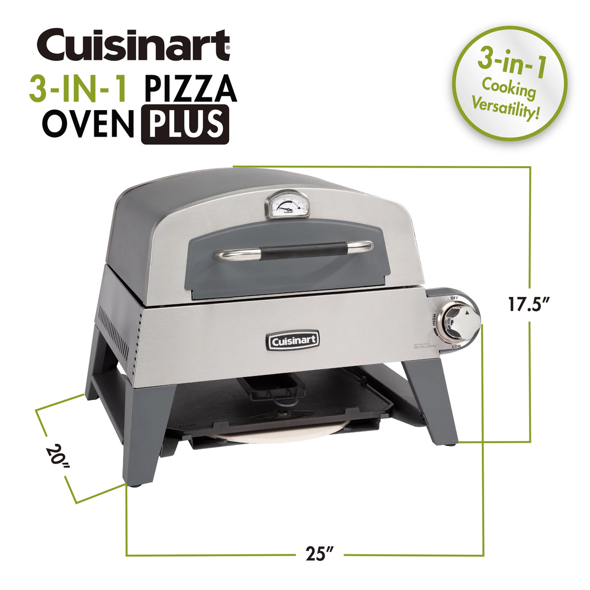 3-in-1 Pizza Oven, Griddle, and Grill B923