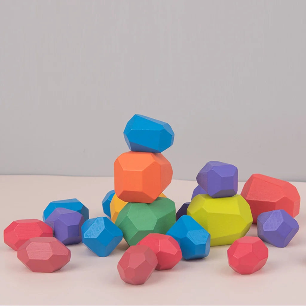 Wooden Stone Building Block Toy Stacking Game Toy K87545