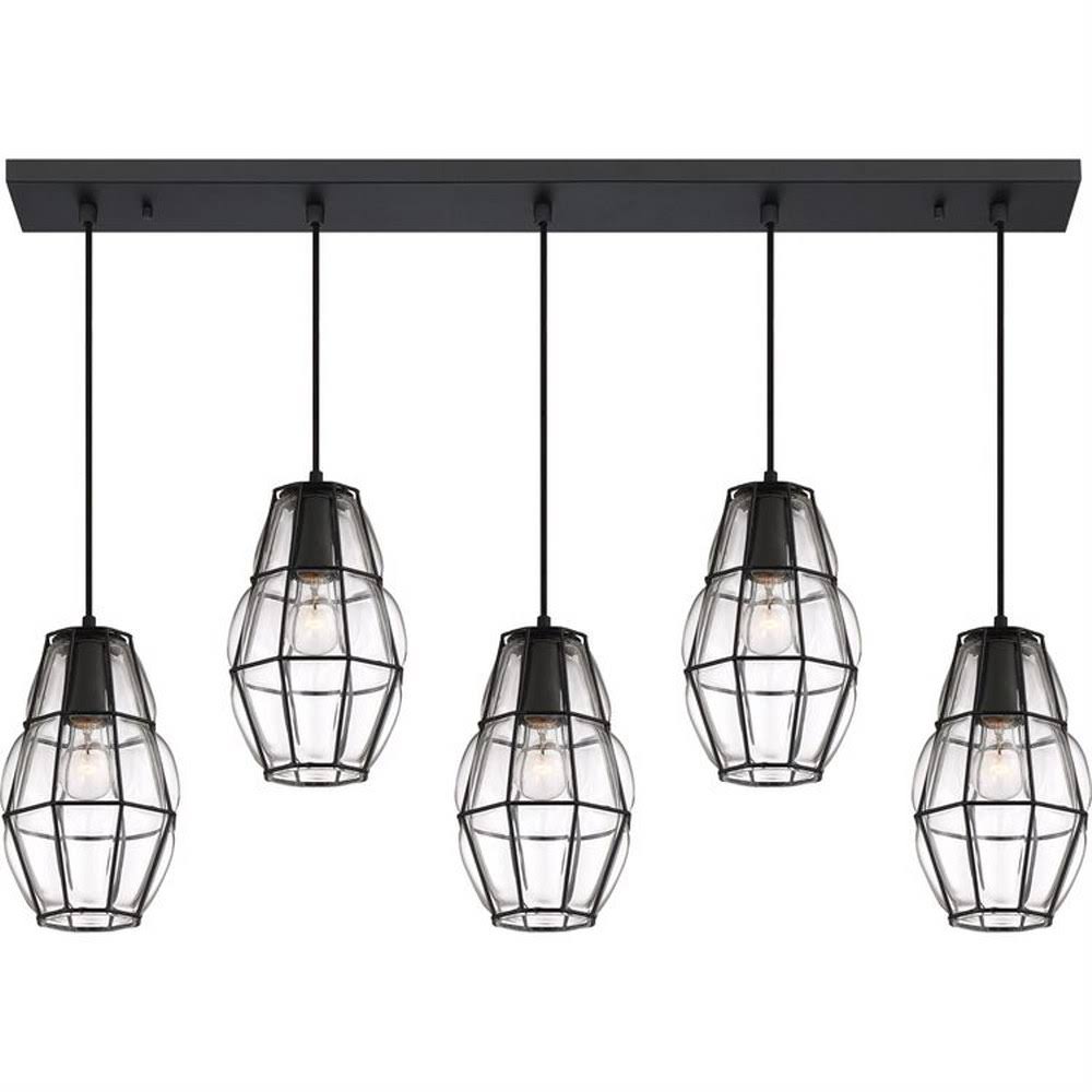 5 Light Island Black Finish with Clear Glass O79697