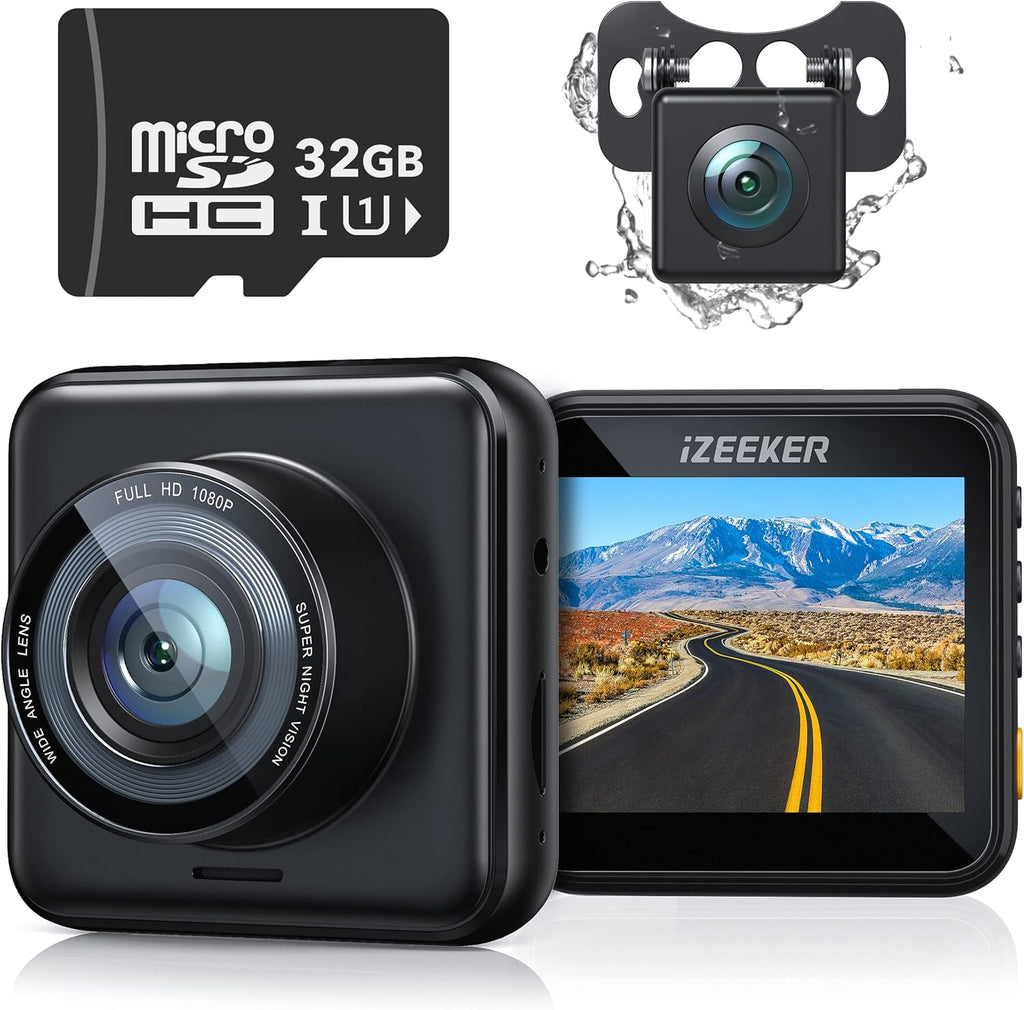 Dash Cam Front and Rear 1080P Full HD Dual Lens Dashcam 170° Wide Angle Pack of 2 G93764