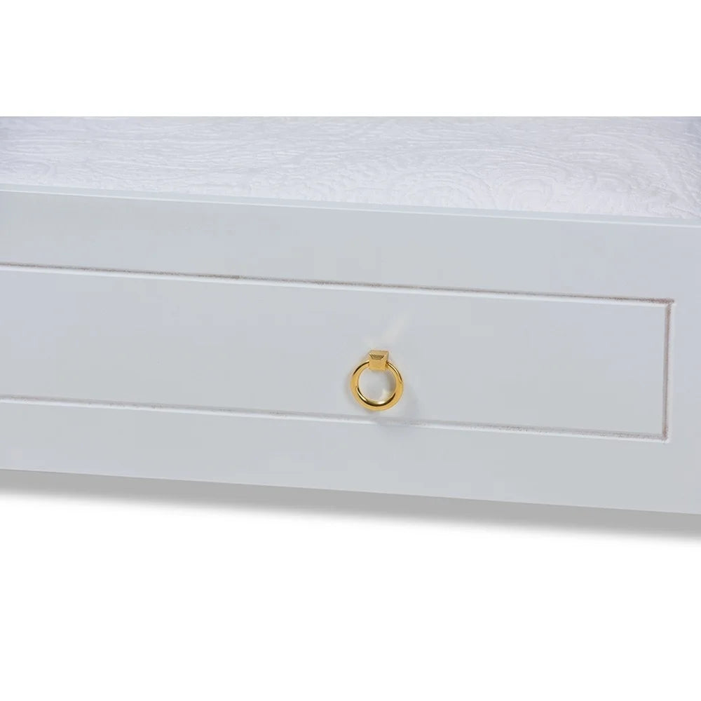 White Finished Wood Twin Size Trundle A713