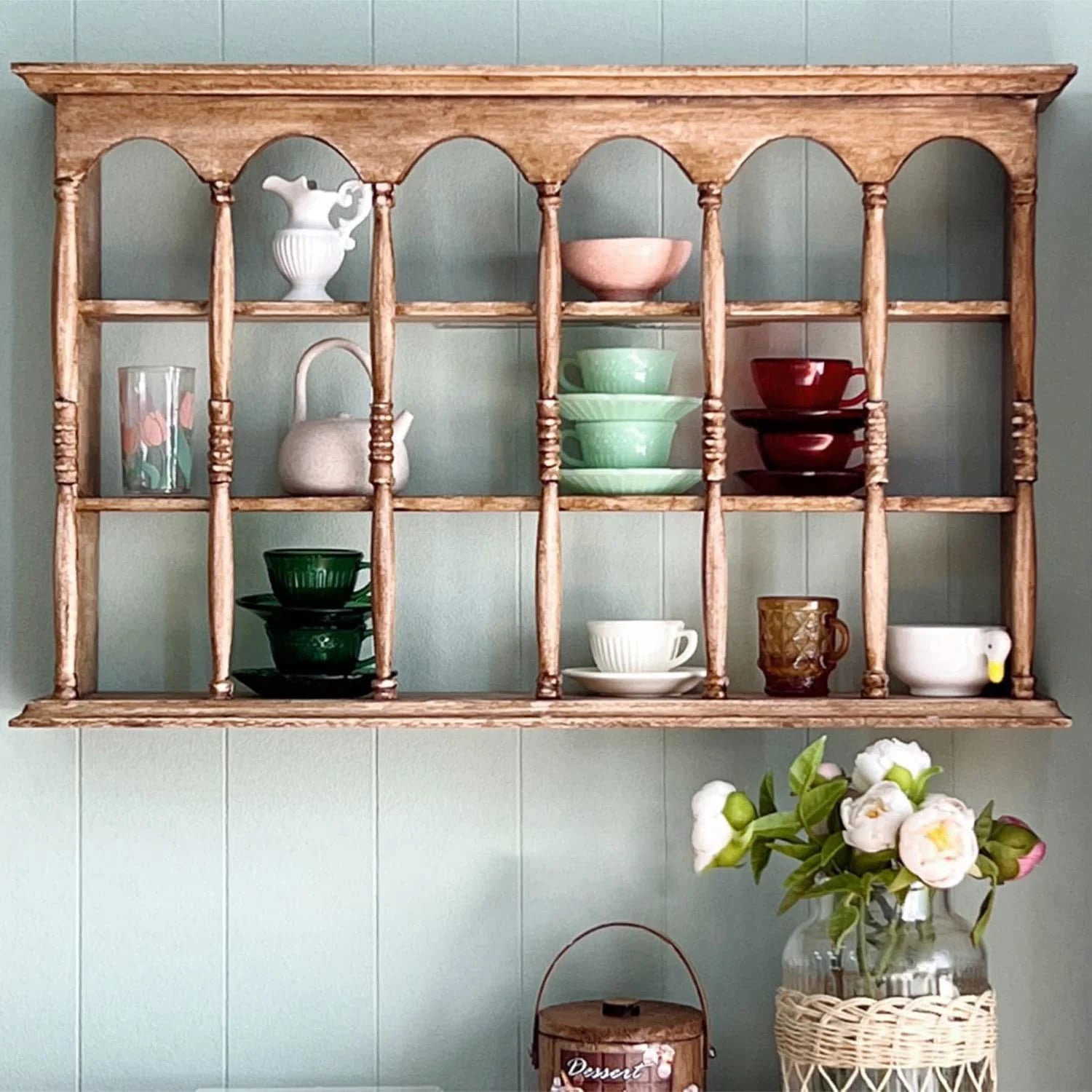 Walnut Color Miniature Wooden Wall Cabinet A2299