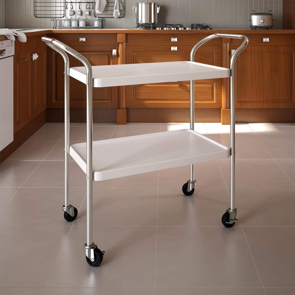 White 3 Tier Serving Cart V448501