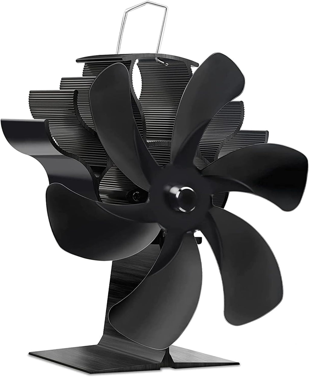 6 Blades Heat Powered Stove Fan with Magnetic Thermometer Pack of 2 N10971