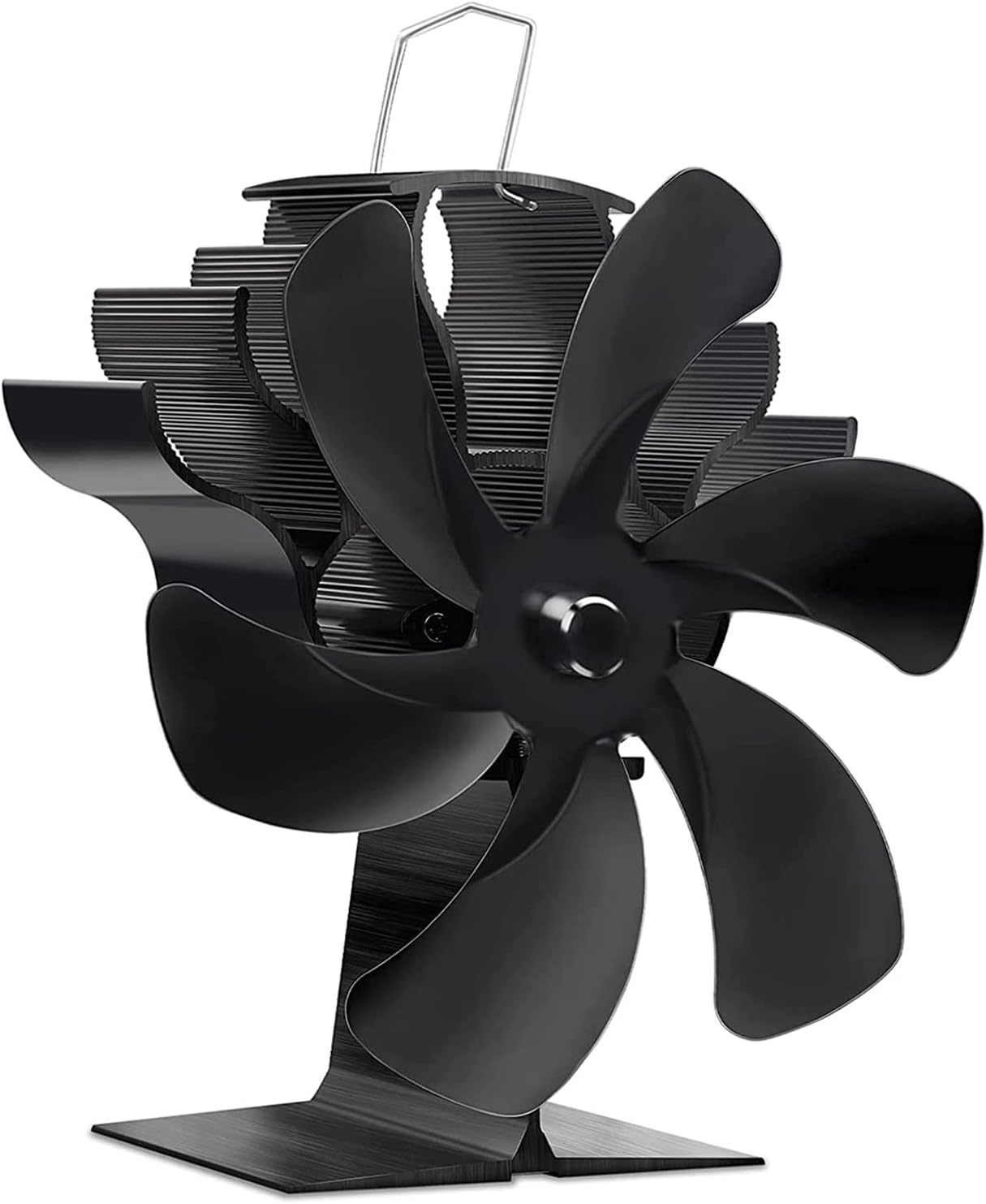 6 Blades Heat Powered Stove Fan with Magnetic Thermometer Pack of 2 N10971