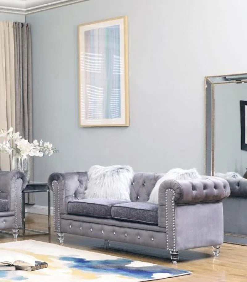 Gray Fabric Sofa Set 3Pcs U91594