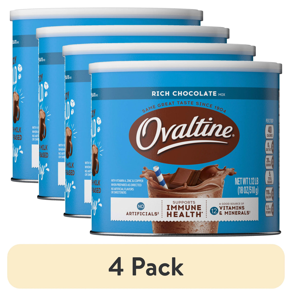 (4 pack) 18 oz Chocolate Drink Mix Powder C63252