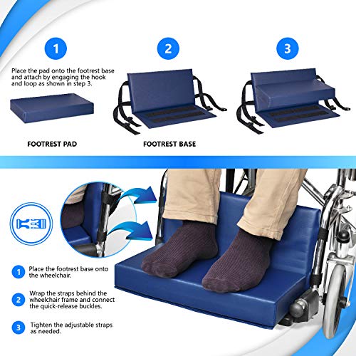 Wheelchair Foot Rest Extender Elevating Pad Leg Cushion Protector with Carrying Bag J923317