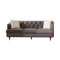 Grey and Brown Tufted Tight Back Sofa Q31964