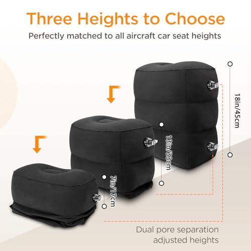 Inflatable Travel Foot Rest Pillow, Adjustable Height Leg Pillow B314