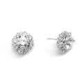 14K White Gold Designer Earrings with Princess Cut Diamonds V73098