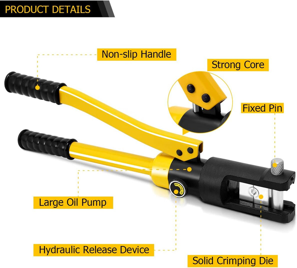 16 Ton Hydraulic Wire Crimper with 11 Dies R873