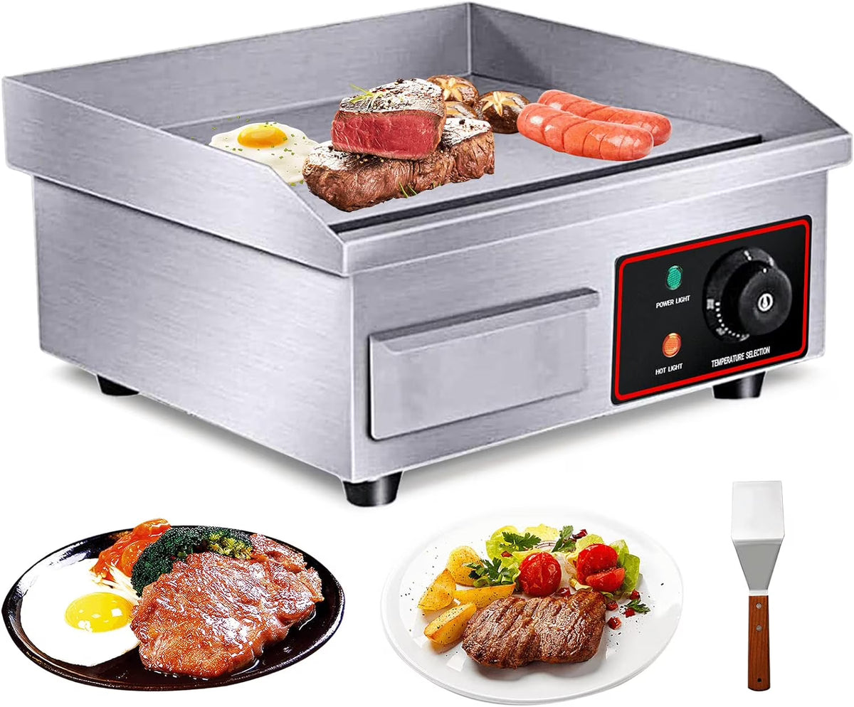 Electric Countertop Griddle Grill 3000W Stainless Steel V982208