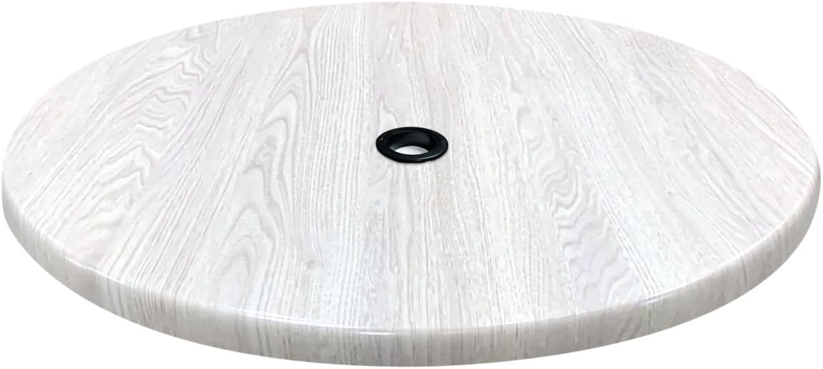 36" Diameter White Ash Table Top with Umbrella Hole N5314