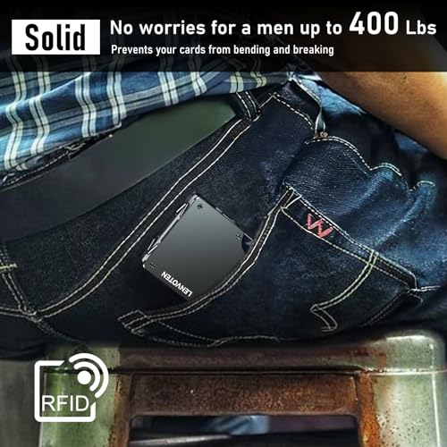 Matte Black Slim RFID Blocking Front Pocket Wallet Q904387