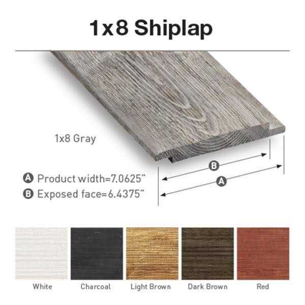 1 in. x 8 in. x 6 ft. Barn Wood Pine Shiplap Board R71770