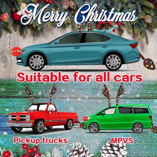 Christmas Rudolph Reindeer Vehicle Kit with Antlers Car and Nose Decorations W27234
