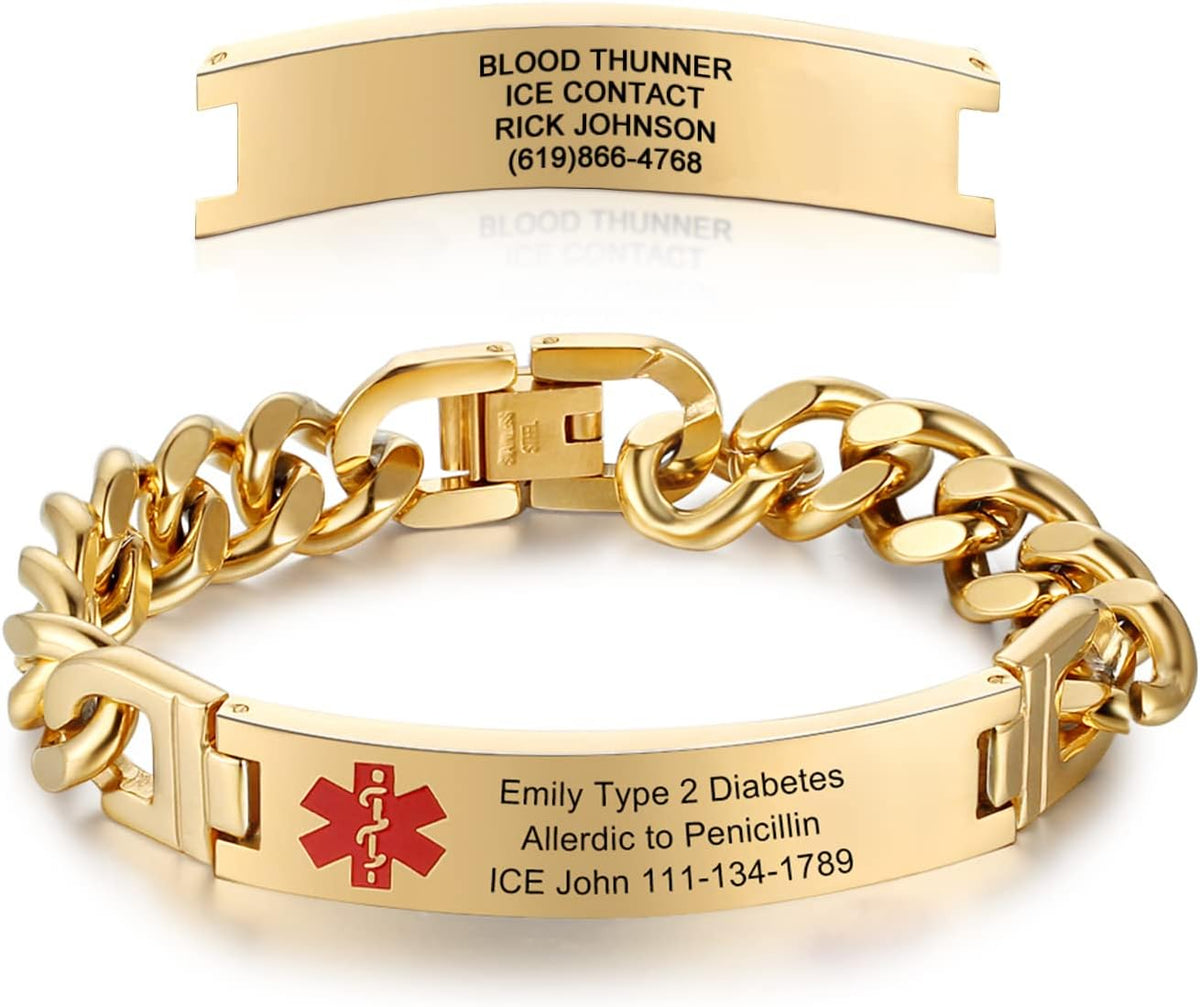 Stainless Steel Medical ID Bracelets for 8.5 Inches M273
