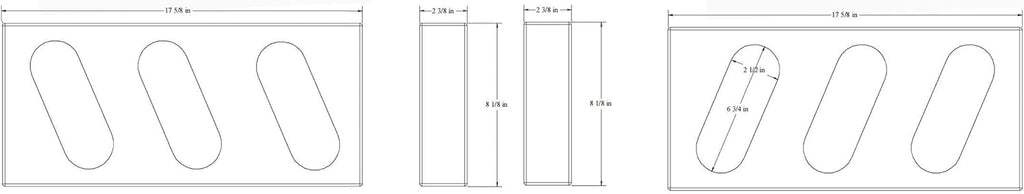 Quadruple Oval Slanted Steel Light Box, 6 Oval Lights, 1 Pair I162155