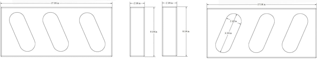 Quadruple Oval Slanted Steel Light Box, 6 Oval Lights, 1 Pair I162155