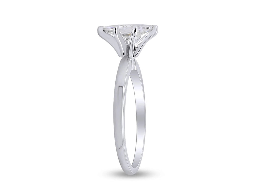 14K White Gold Plated 925 Sterling Silver Cubic Zirconia Solitaire Ring W1279