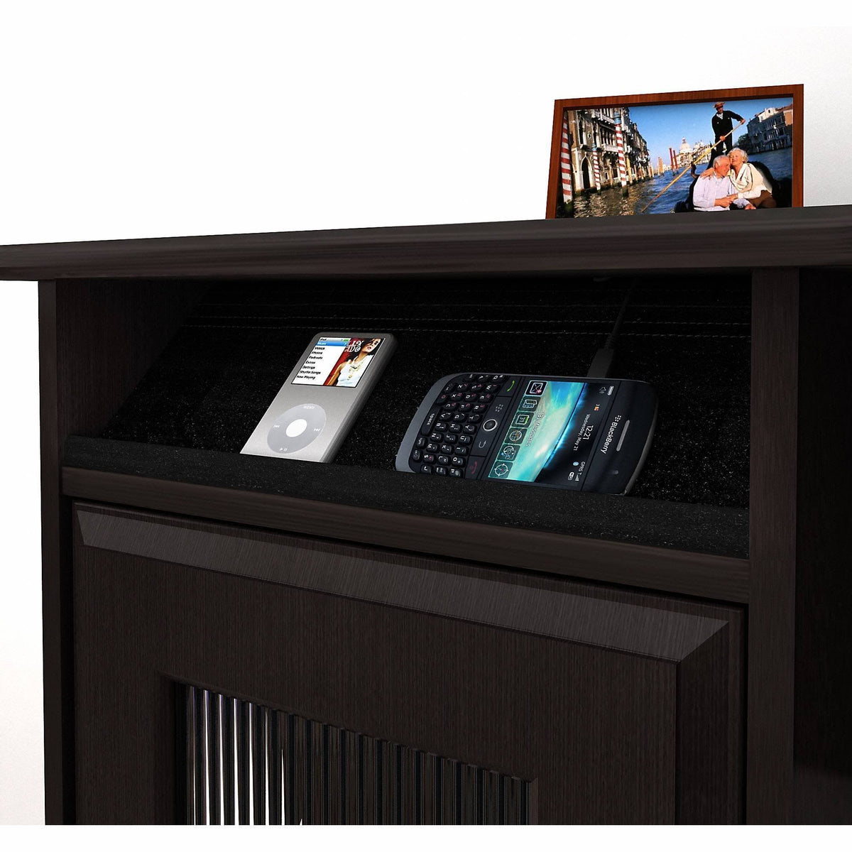 L Shaped Desk with Hutch and Low Storage Cabinet Y530095