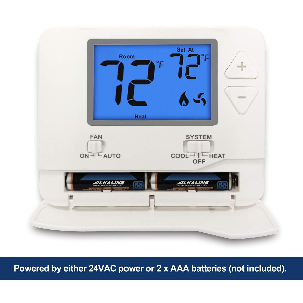 2PK White Non-Programmable Digital Thermostat with Large LCD Display R107
