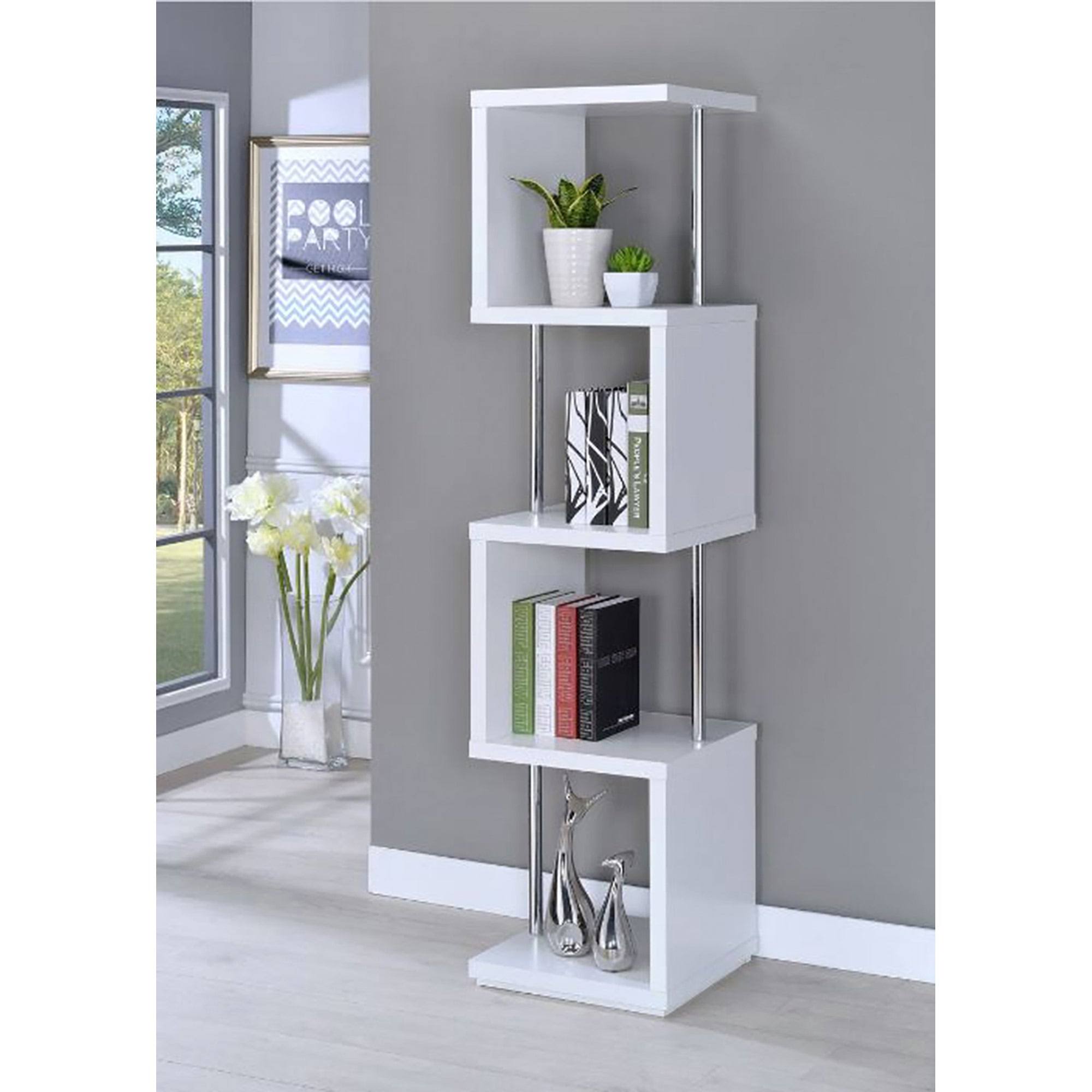 White 4-Tier Bookcase Y83404