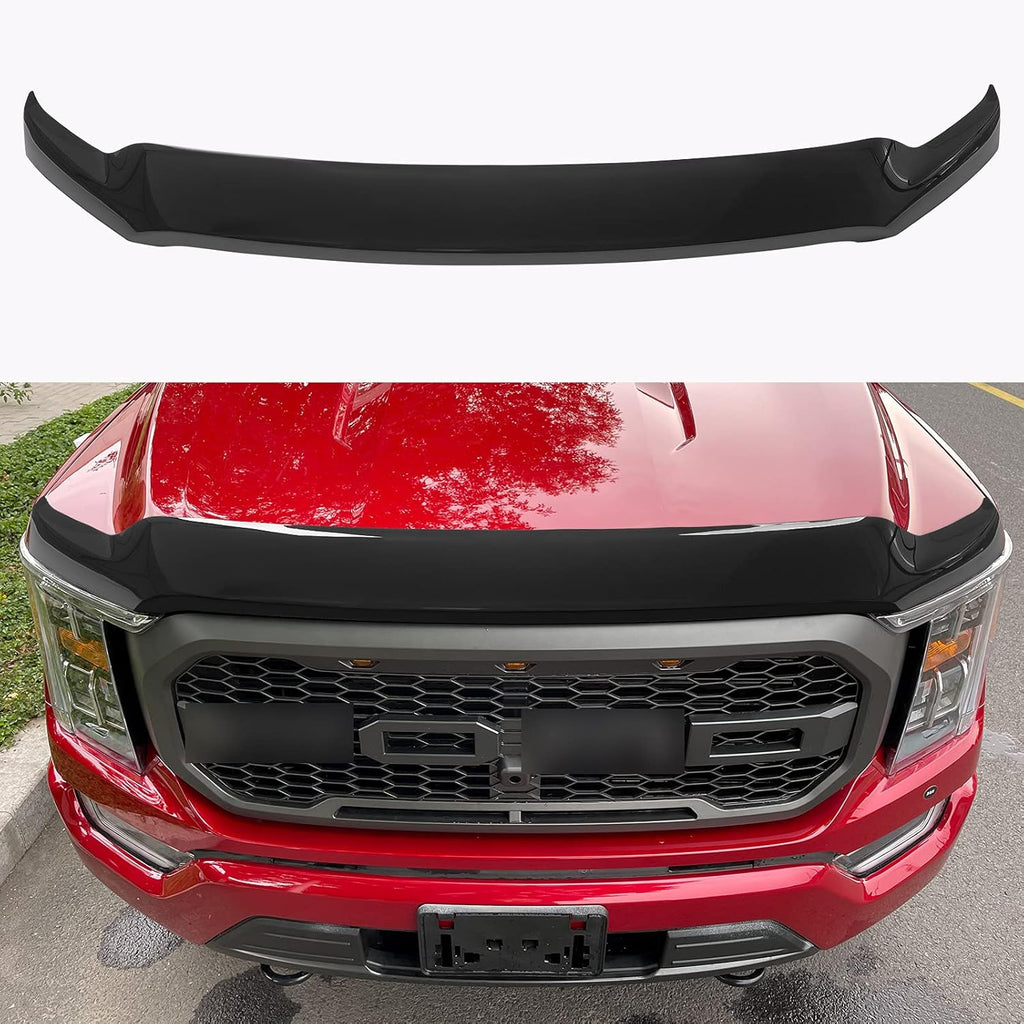 Glossy Carbon Fiber Hood Deflector for Ford F150 S5344