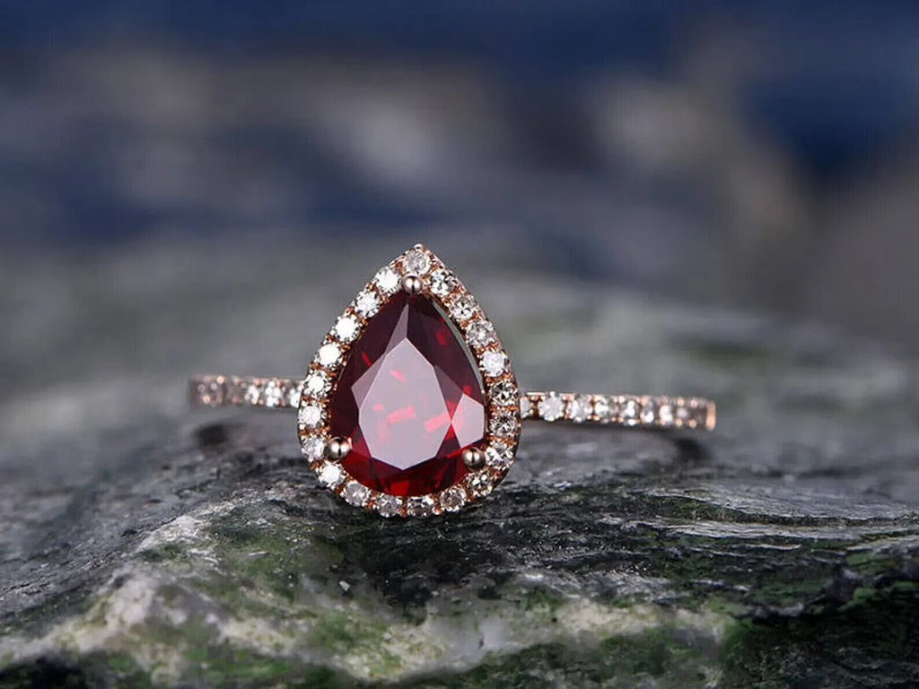 14k Rose Gold Garnet Ring P99771