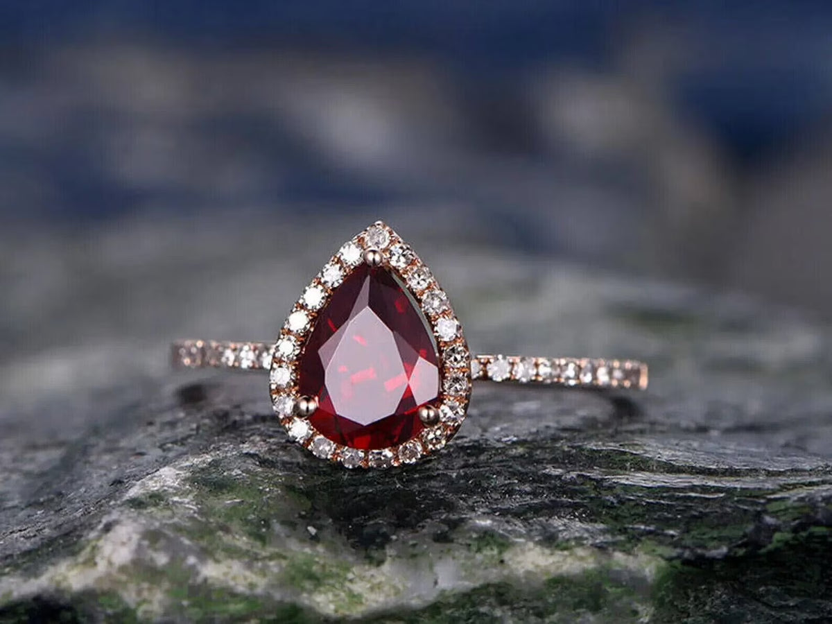 14k Rose Gold Garnet Ring P99771