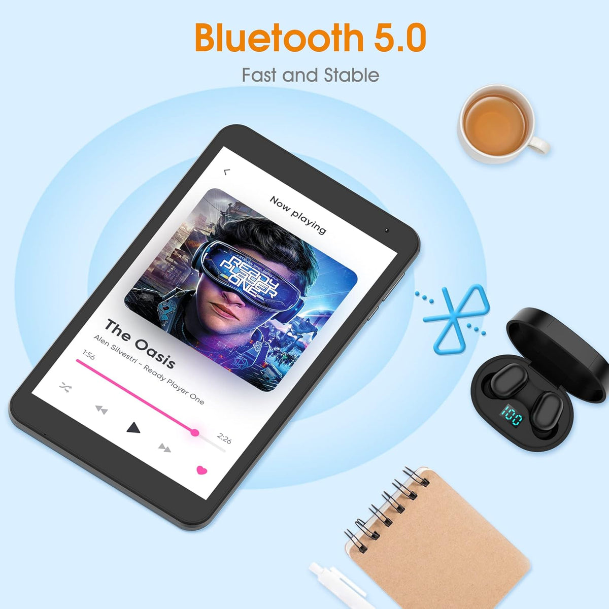 Silver Grey 8 inch Android Tablet Y35525