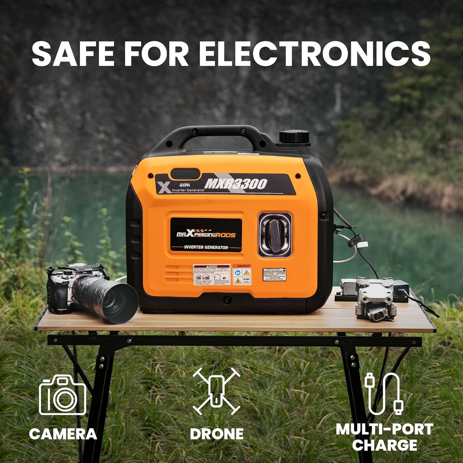 Portable Inverter Generator 3000W/3300W Gas Powered Quiet EPA Compliant X9564