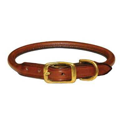 Leather Rolled Dog Collar O14479