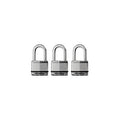 3 Pack Keyed Alike Boron Carbide Shackle Padlock X707731