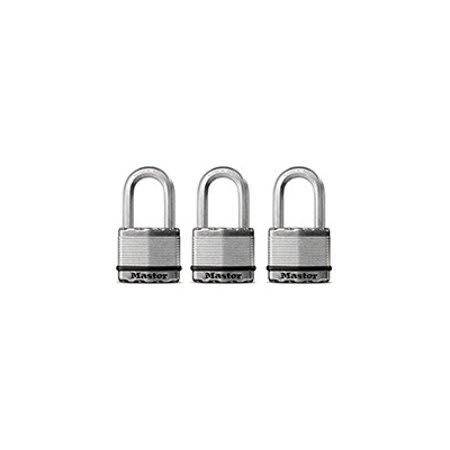 3 Pack Keyed Alike Boron Carbide Shackle Padlock X707731