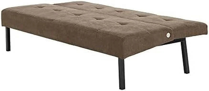 3 Seater Sofa Bed Click Clack Armless Fabric Couch Recliner (Grey) U685