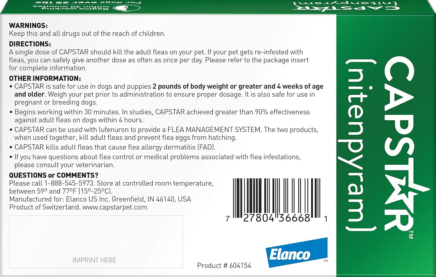 6 Pill Flea Oral Treatment for Large Dogs H890098